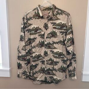 Woolrich Moose Elk Casual Button Down Shirt Size XL